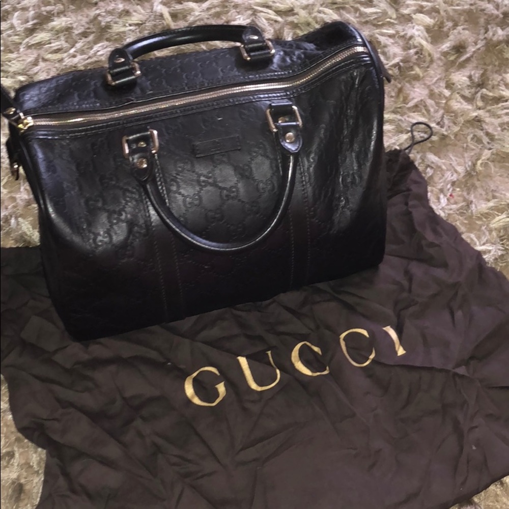 Gucci Brown Leather Boston Bag